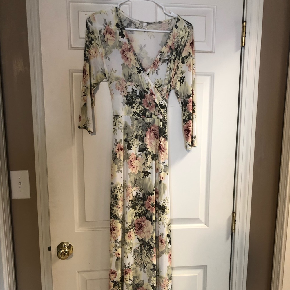 Pinkblush maternity maxi wrap dress